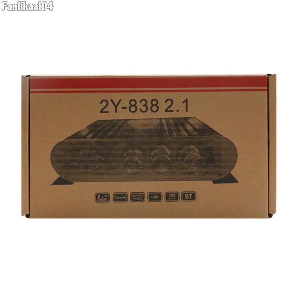 ST-838 하이파이 2.1 채널 서브 우퍼 앰프, 베이스 및 트레블 조정, 블랙 카 홈 앰프, 미니 미디어 플레이어, 80W * 2