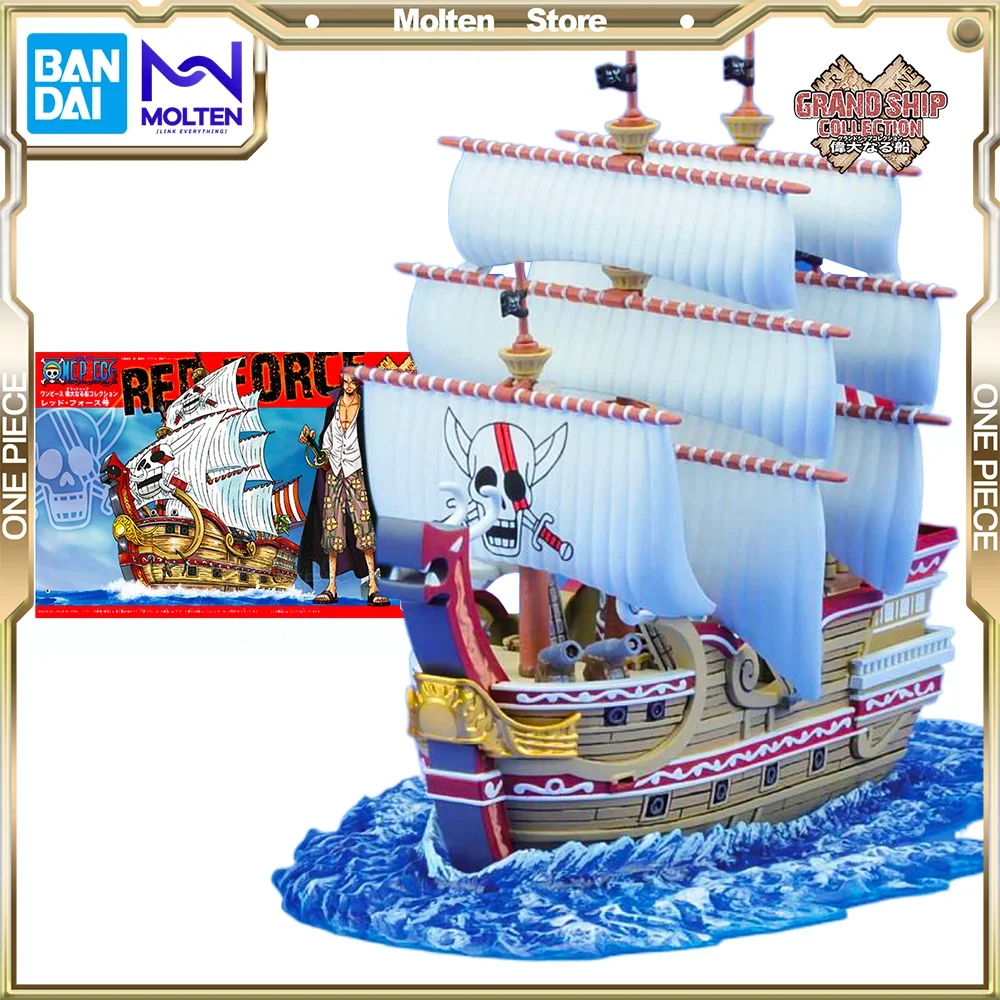 Bandai Original One Piece Grand Ship Collection Red Force Anime Action Figure Shanks Ship Model Kit Assembly/Assembly