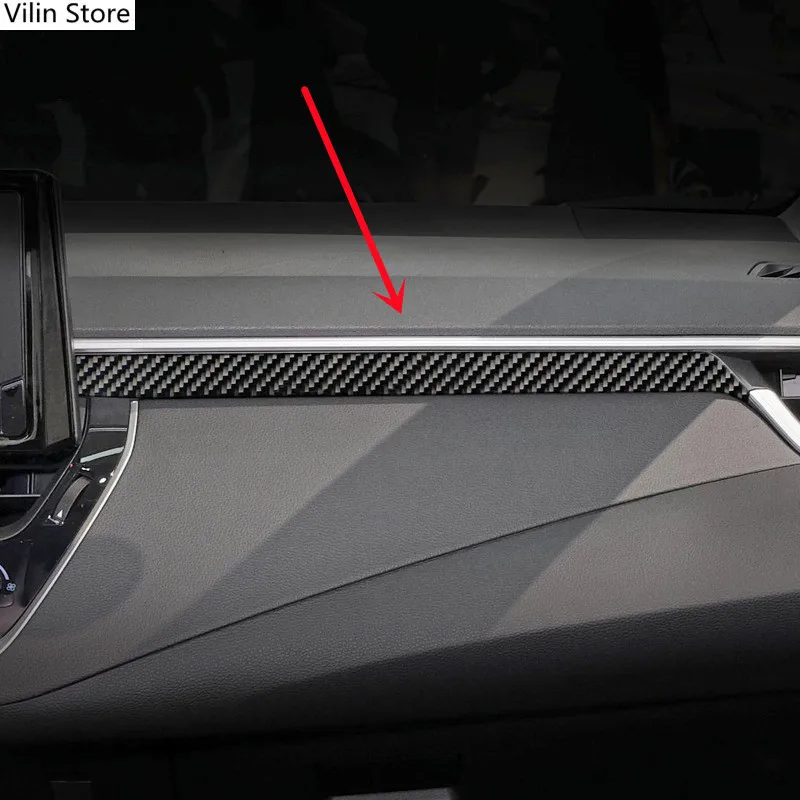 

Real Carbon Fiber Car Inner Co-pilot Dashboard Cover Trim Decal Stickers For Toyota Corolla 2019-2021 Auto Interior Accessories