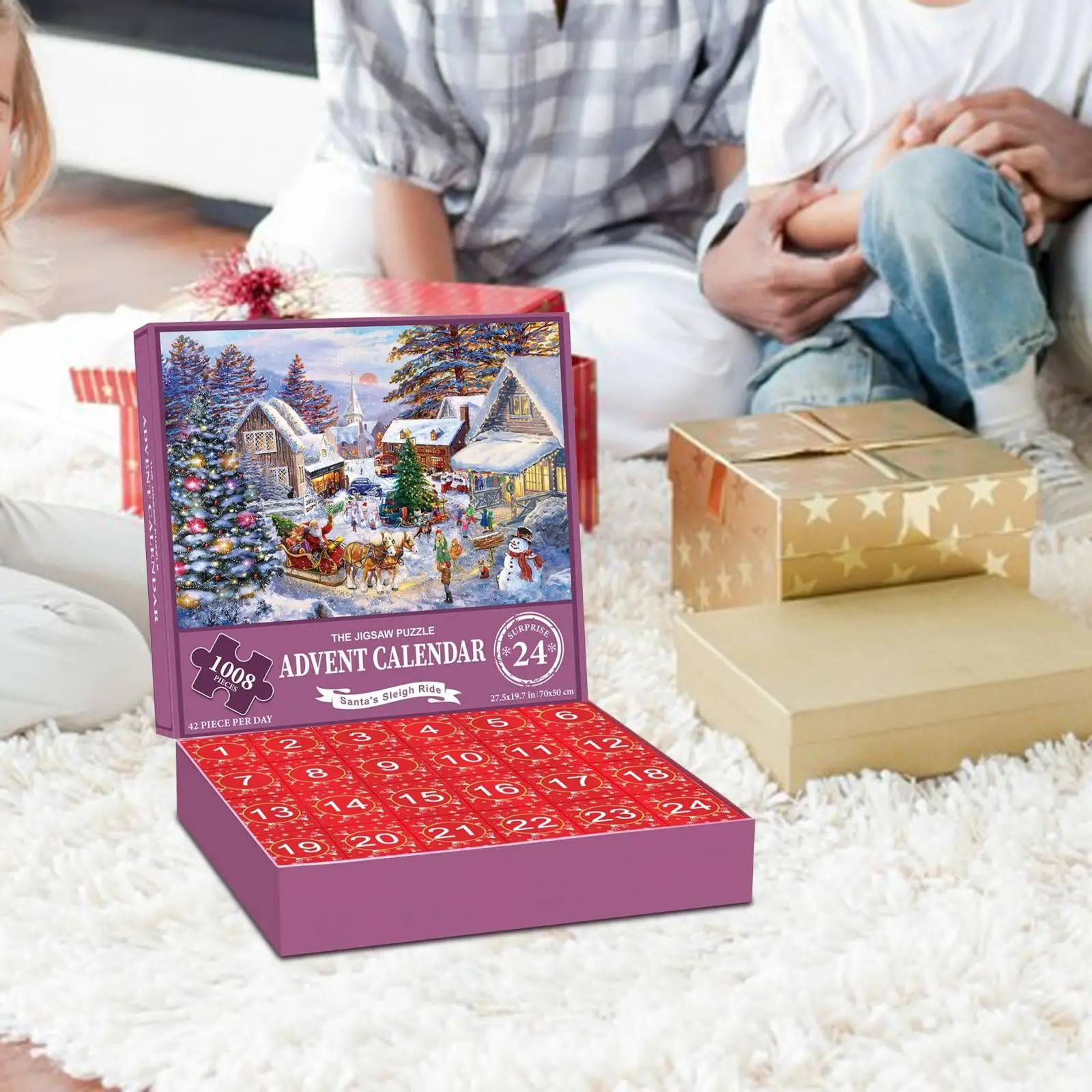 

Christmas Jigsaw Puzzle 24 Days Count Down Calendars Kids Gifts for Thankgiving Anniversary Valentine Birthday Gift Boy and Girl