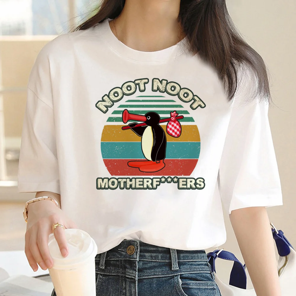 

Футболка nootnoot pingu Мужская, тенниска в стиле Харадзюку, одежда с графическим принтом в стиле Харадзюку