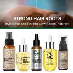 PURC Ginger Hair Growth Set for Men Women Rosemary Oil Fast Regrowth Biotin Hair Loss Treatment Care Kit Hair Grow Products