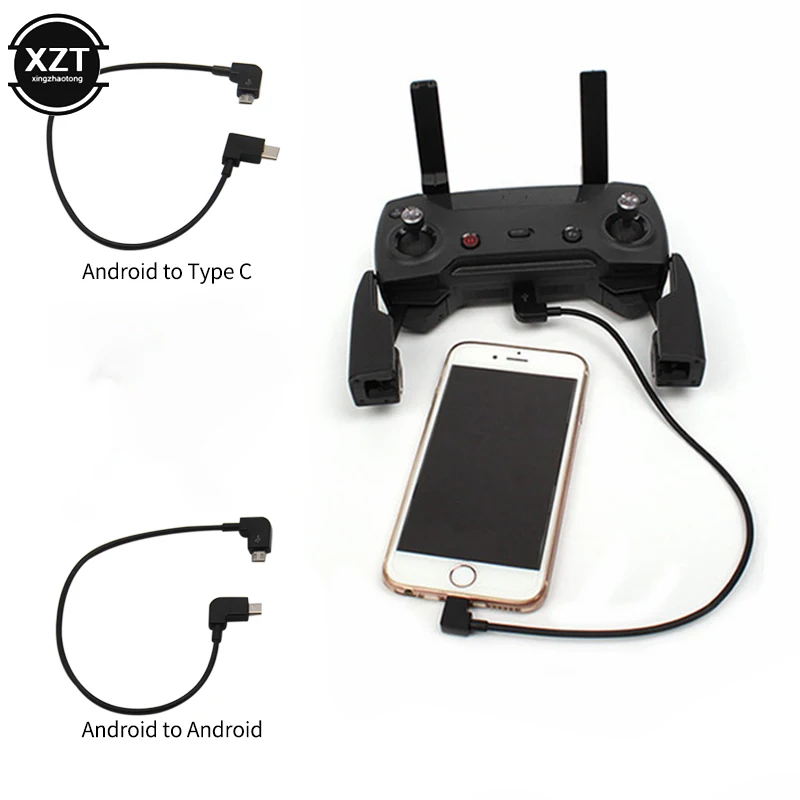 Data Cable For DJI Spark Mini Air Control Drone Android Micro USB To Type C Adapter Cable For Smart Mobile Phone 1pc data cable connector remote control data cable