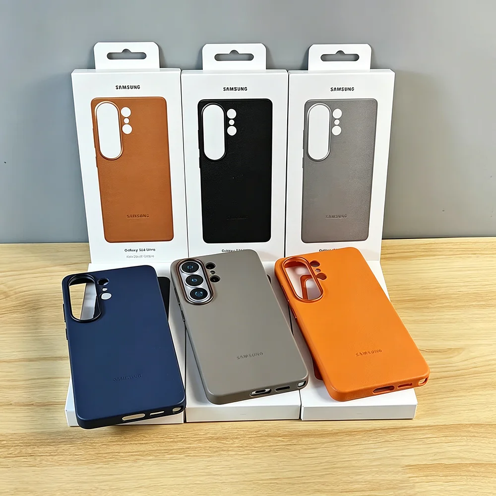 High-Quality Slim Leather Protective Case - Durable Anti-Fall Back Cover with Elegant Box Packaging
