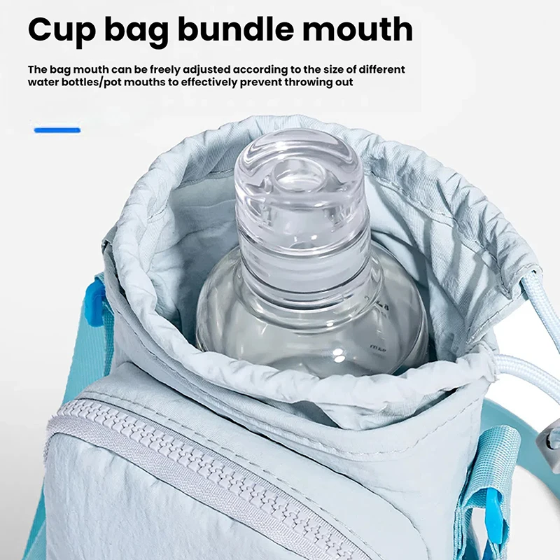 Compact Water Bottle Carrier Bag with Adjustable Strap and Phone Pocket