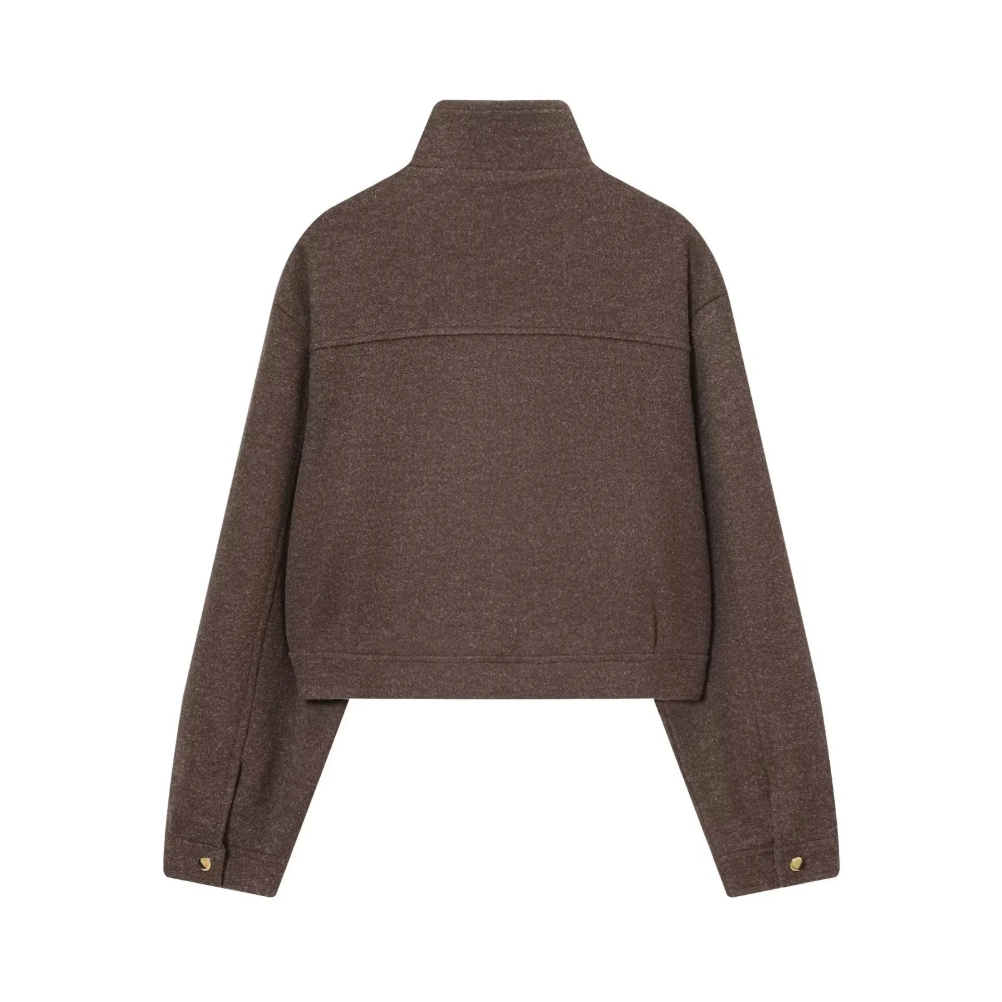 Women Loose Casual Short Jacket Coat Female Stand Collar Long Sleeved Coat With Large Pocket Autumn Commut Soft Jacket Streetwea