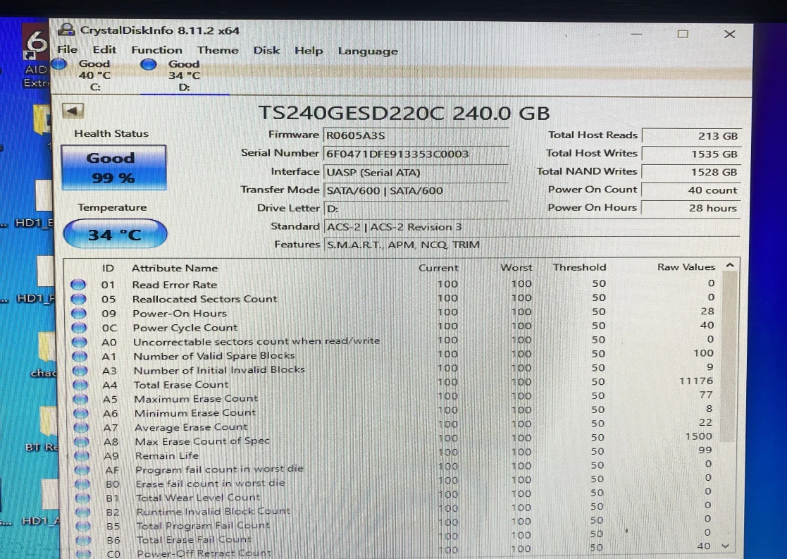޴ SSD Transcend 240GB ָ Ʈ ̺ TS240GESD220C,  SSD ߰ 90% ǰ