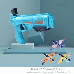 Child's Foam Airplane Launcher - Interactive Outdoor Flying Toy Gift (Blue)