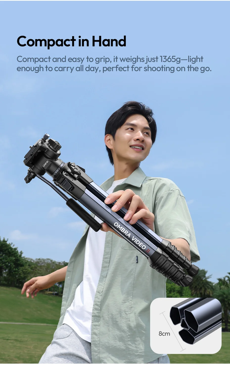 OMBRA VIDEO II 1.57M Travel Tripod with 360° Panoramic Ball Head Arca Quick Rele