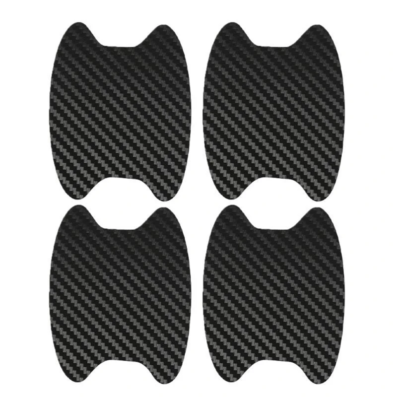 4PCS Car Stickers Car Door Handle Carbon Fiber Protector Stickers Automobiles Handle Protection Film Styling Exterior Accessorie