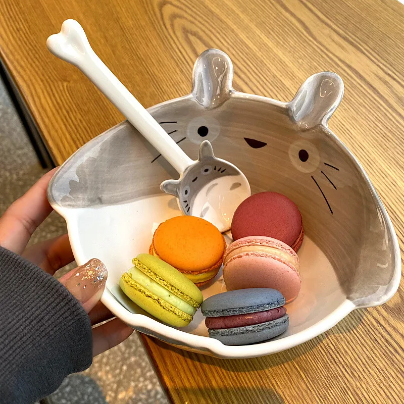 

Cute Cat Bowl Spoon 3D Cartoon Dog Duck Shape Soup Spoons Egg Dish Tableware Coffee Spoon Handmade