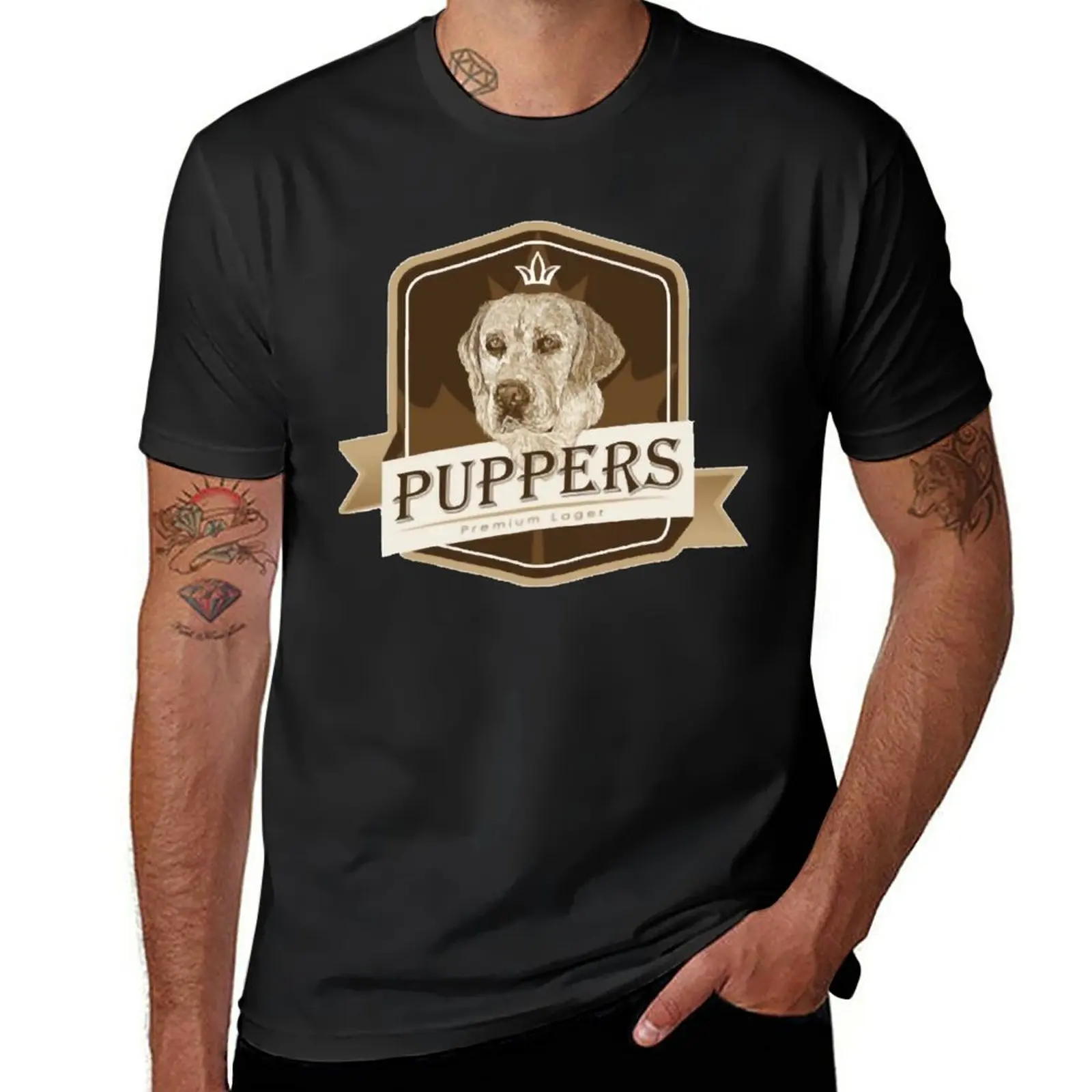 

New Puppers, Officially Wayne&x27;s favourite beer. T-Shirt.png T-Shirt oversized t shirt mens cotton t shirts