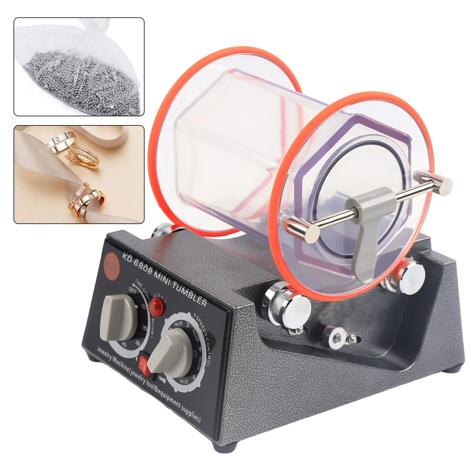 Rotary Tumbler Jewelry Polisher Machine Polishing Bead Finishing Machine 3KG 110V/220V Poliertrommel Poliermaschine 5