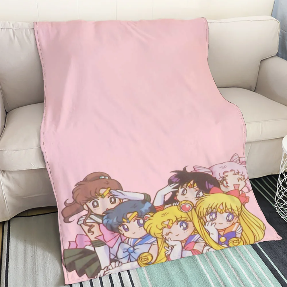 Cobija Sailor Moon Luxury Blanket for Sofas Sofa Blankets and Throws Home Interior Fluffy Plaid Microfiber Bedding Throw Knee & 6