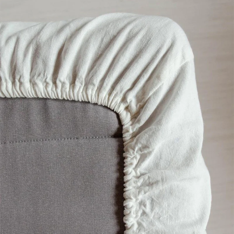 100% Linen Mattress Protector Cover, Elastic Fitted Sheet, Breathable Pad Bed, Double Couple Bedspread, 2 People, 150, 160x200 2
