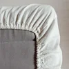 100% Linen Mattress Protector Cover, Elastic Fitted Sheet, Breathable Pad Bed, Double Couple Bedspread, 2 People, 150, 160x200 2