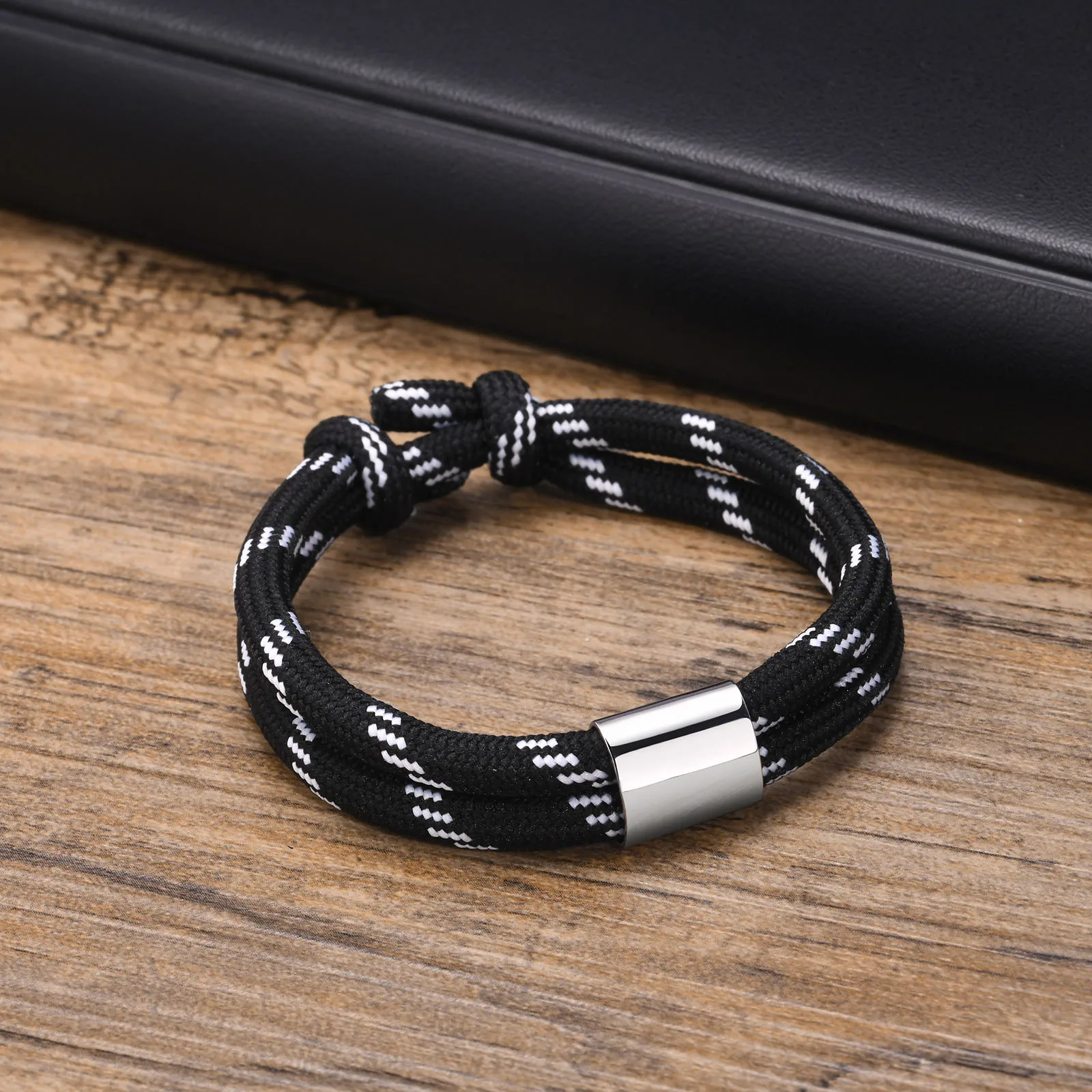 Mprainbow Mens Double Rope Chain Bracelets Length Adjustable,Valentine's Father's Day Birthday Party Gifts for Dad Husband BFF