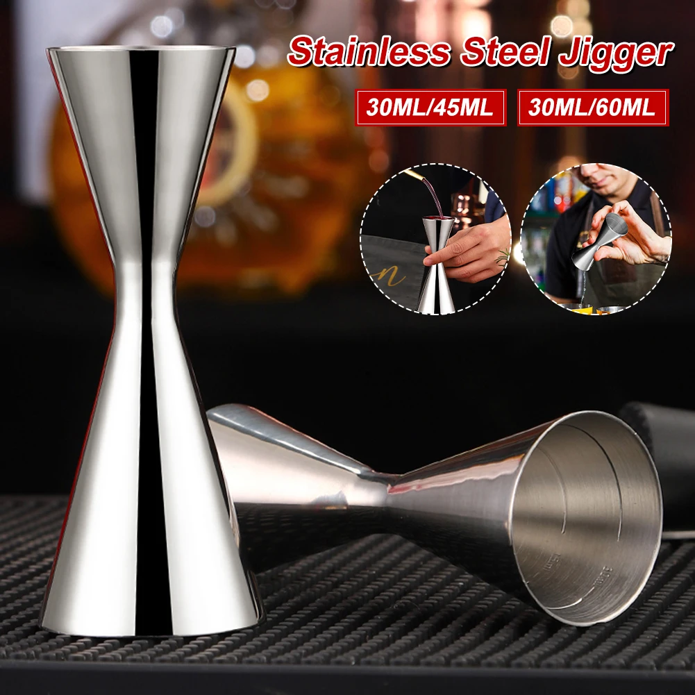 

30/45ml Jigger for Bartender Stainless Steel Cocktail Jigger with Measurements Double-Headed 1/2oz for Home Bar Party Club Tool