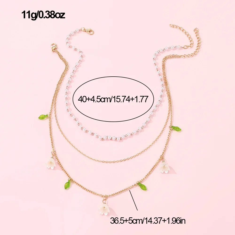 Bohemian Style Flower Women's Necklace Multi-layered Lmitation Pearl Exaggerated 2024 Luxury Clavicle Chain For Women Jewelry