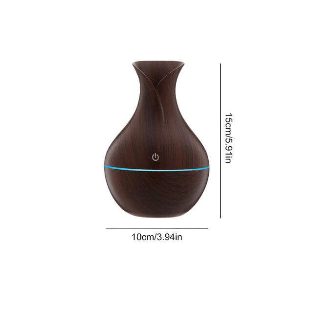 Wood Grain Vase 200ml Air Humidifier Essential Oil Diffuser Cool Mist Humidifier Aromatherapy Diffuser for Home Office Bedroom 6