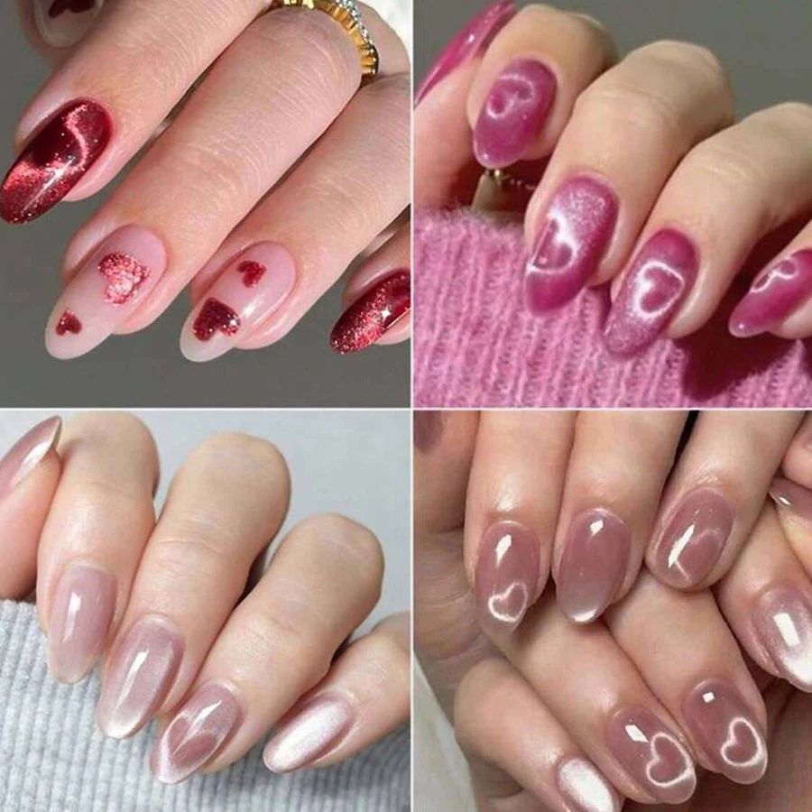 Magnetic Nail Art Tool Set Iron Wire Precision Heart & Ingot Design Magnet Stick For Cat Eye Polish Effects magnetic nail art tools cat eye nail tool magnetic nail tools magnetic nail pen
