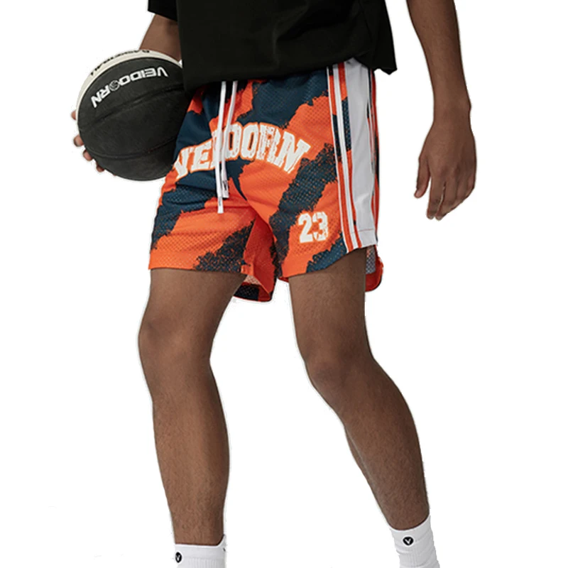 

Veidoorn Breathable Basketball Shorts Men Gym Summer Beach Shorts Sportswear Quick Dry Running Pants with Pockets