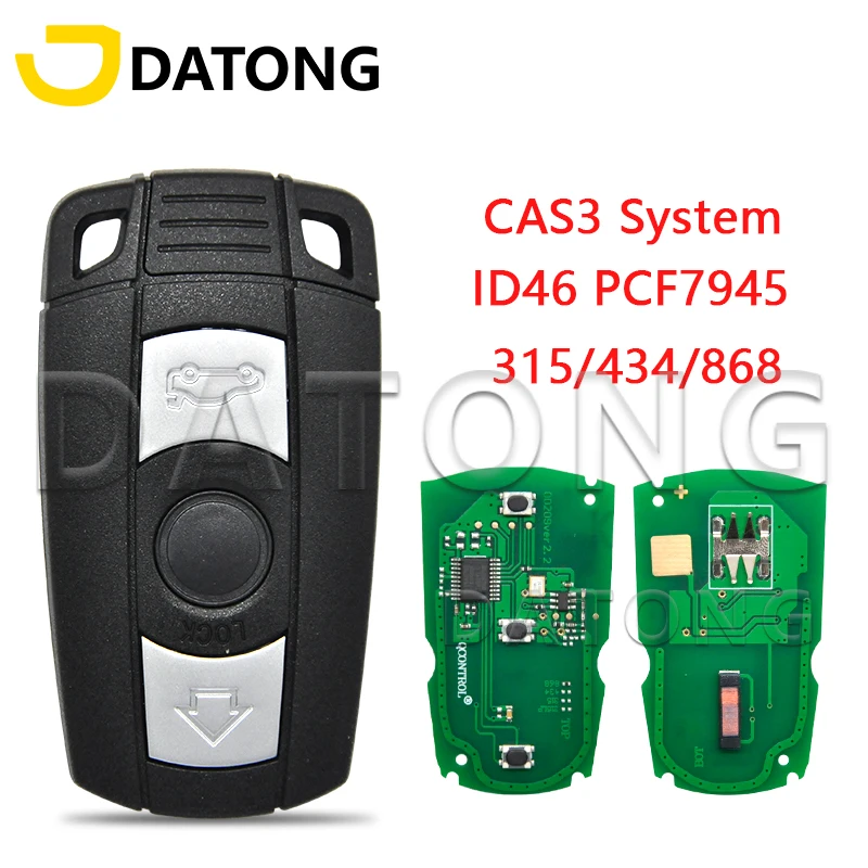 Datong World Car Remote Control Key For BMW CAS 3 System 1 3 5 Series ID46 PCF7945 Chip 315/434/868 Mhz Auto Smart Card Key datong world car remote key for renault laguna espace vel satis 2001 2009 pcf7947 chip 433 mhz auto smart control card place key