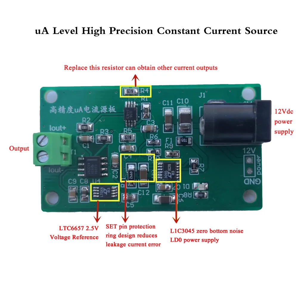 

uA Level Constant Current Source, High Precision Microampere Current, Various Sensor Excitation Voltages, Low Buttom Noise