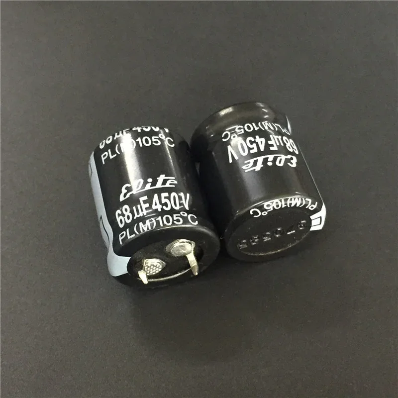 

2шт 68 мкФ 450V Elite PL серии 22x25 мм 450V68uF оснастки PSU алюминиевый электролитический конденсатор