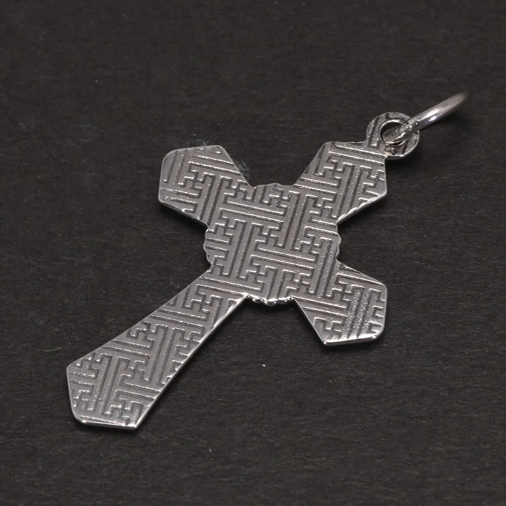 Sterling Silver 925 Christian Cross Necklace Men and Women Vintage Antique Prayer Religious Pendant Jewelry