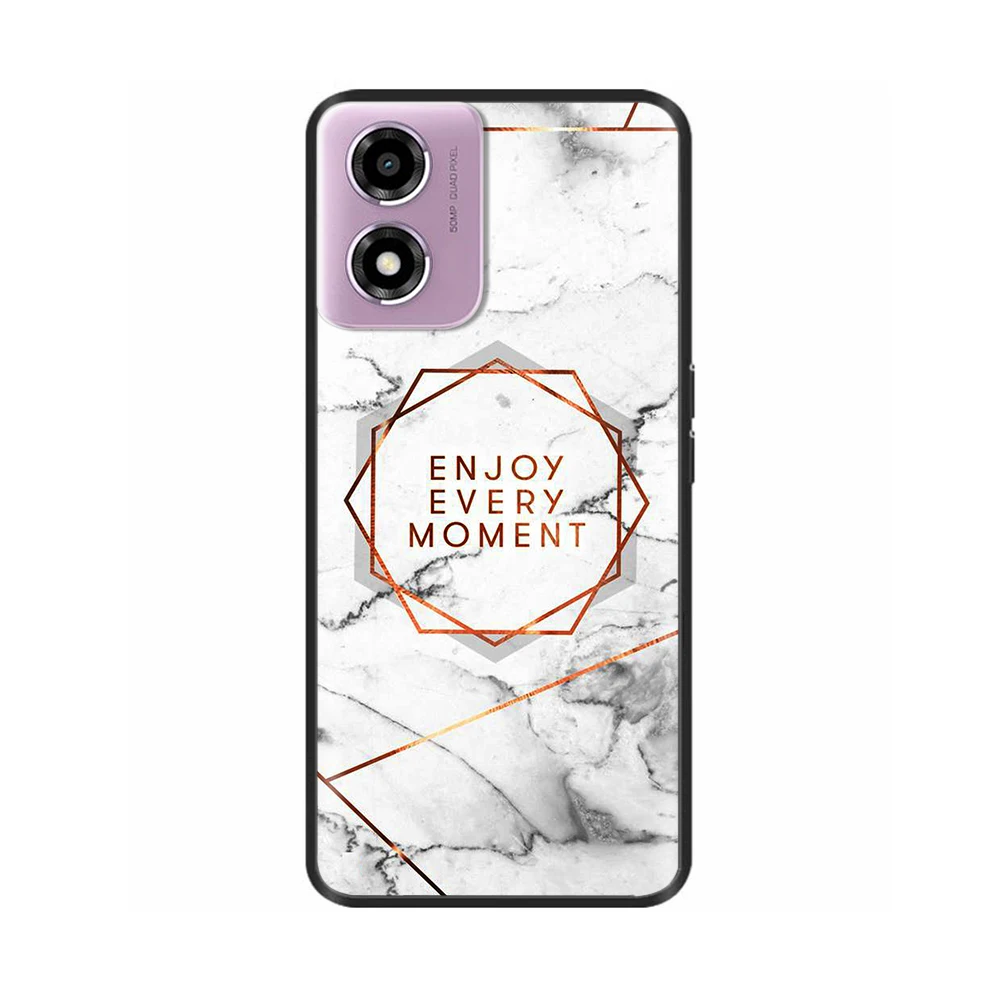 Motorola Moto E14 Soft TPU Silicone Protective Back Cover with Printed Design