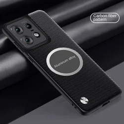 Custodia in Pelle Magnetica in Fibra di Carbonio Premium - Cover Protettiva di Alta Gamma