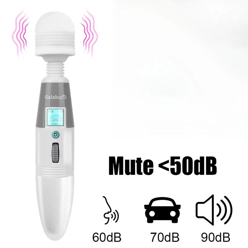 64 Modes Huge Head Magic Wand Massager Flexible Neck Ultra-powerful Motor For Body Massage Deep Muscle Relaxing Health Care 6