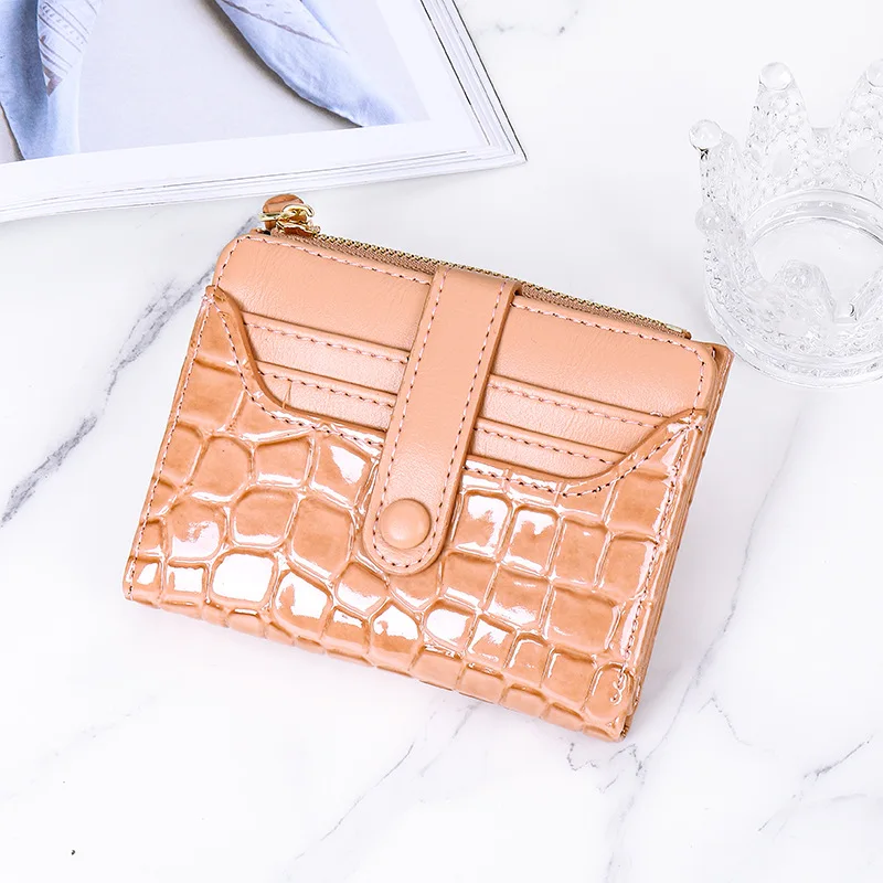

Fashion Stone Pattern women's wallet Leather short purses for women Trend Thin Small purse Zipper Hasp cute ladies wallets