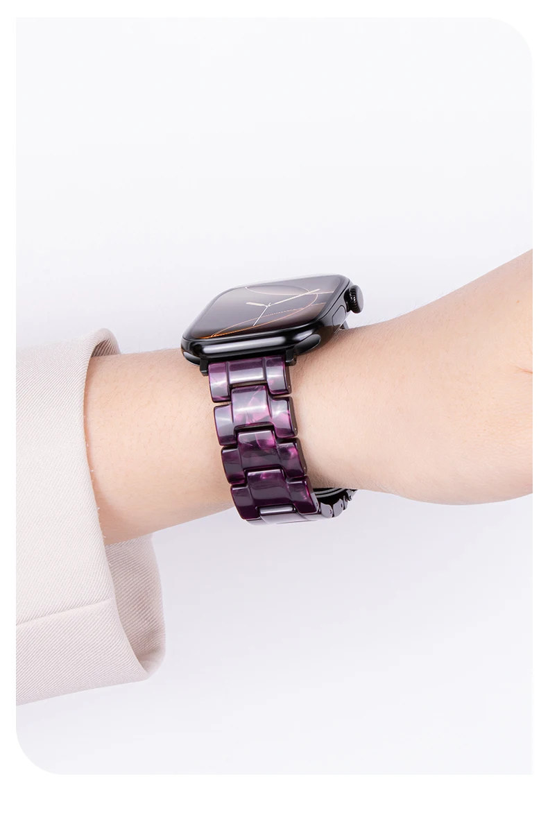 Luxuriöses Harzarmband für Apple Watch Ultra 3 2 1 49mm 11 10 46mm 42mm 9 8 7 45mm 41mm 6 5 SE3 44mm 40mm iWatch Gliederarmband – Detail 11