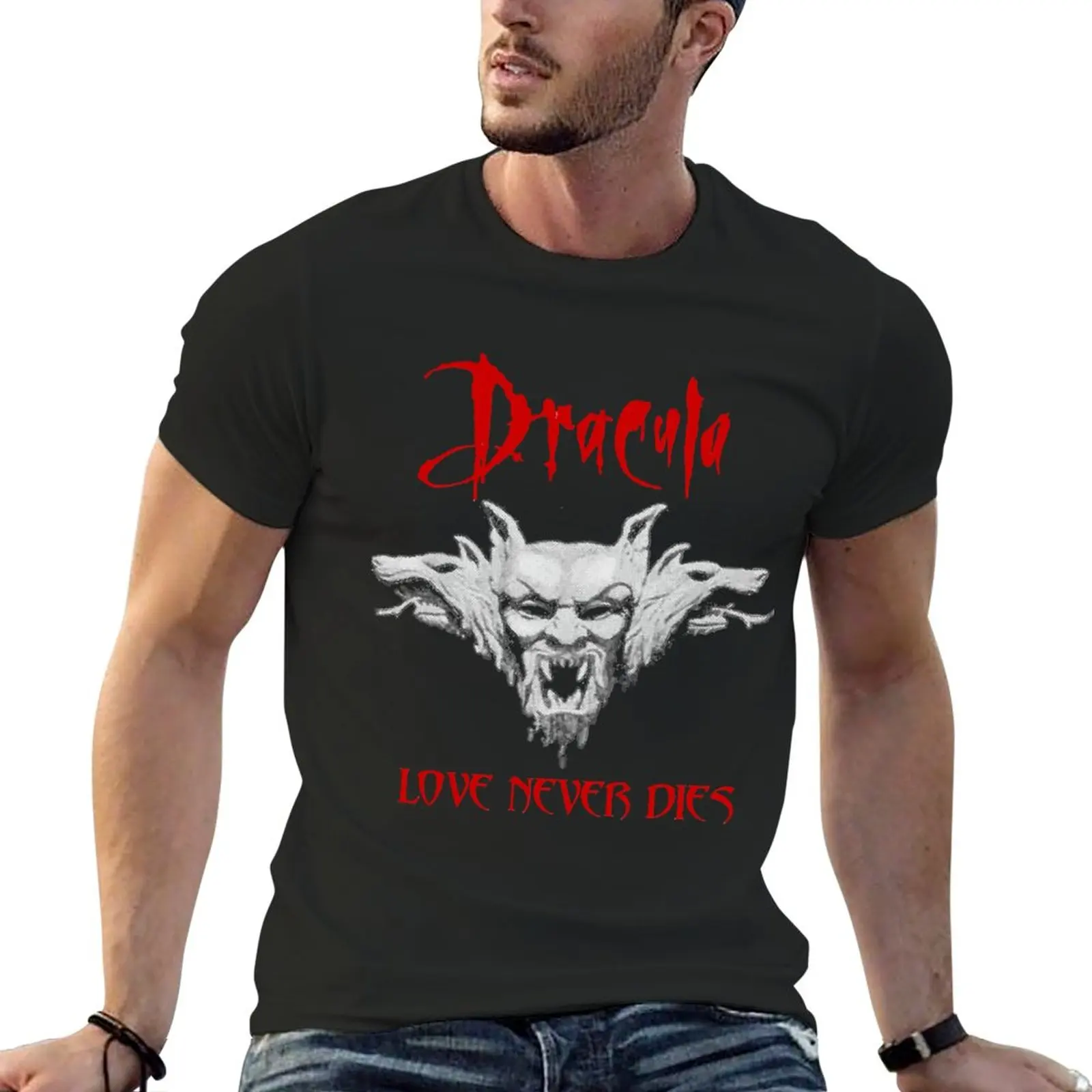

Новинка, футболки с надписью «Dracula love never dies», графические футболки, топы, индивидуальные футболки, мужские футболки