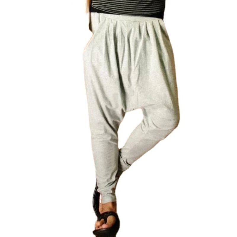 Men Casual Harem Collapse Pants Streetwear Hip Hop Baggy Pants Vintage Wide Leg Trousers Jogger Sweatpants