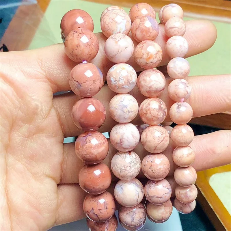 

Natural Pink Sakura Quartz Bracelet Women Elegant Sakura Flower Stone Crystal Healing Energy Bangles Jewelry Gift 8/10/11/12MM