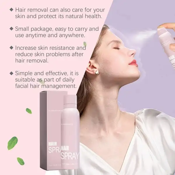 114ml Hair Identifier Spray Facial Hair Removal Spray Smoothing Face Hairless Painless With 4 Scraper Face Shaving Facial Care
