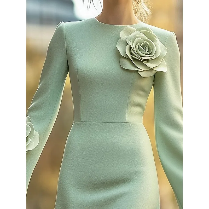 Tinan Green فساتين نسائية ثلاثية الأبعاد مزينة بال...