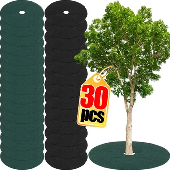 Pellicola per prato da giardino in feltro, anti-erbacce, traspirante, per mulch di alberi, tappetini protettivi per cuscini di protezione delle radici per il controllo delle erbacce 1