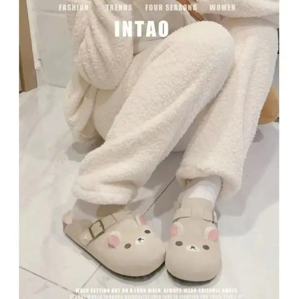 New Thick Bottom Rilakkuma Women's Shoes Cartoon Height Increase Anime Periphery Cute Retro Rilakkuma Slippers