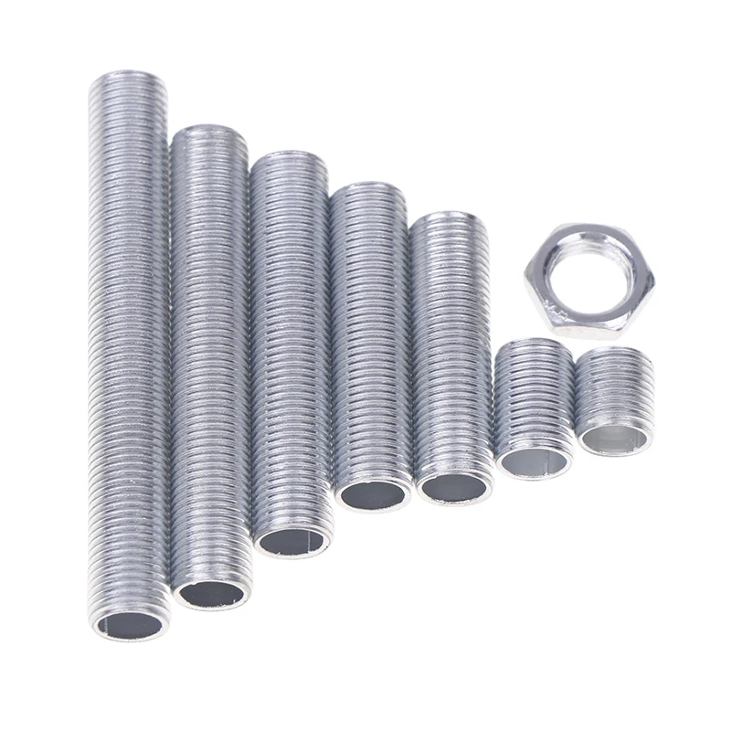 M10 Lamp Tooth Tube Metal Hollow Threaded Tube Screw Nut Lamp Cap Galvanized Chandelier Connect Rod Fixed Base 10Pcs led lamp accessories,lamp cap