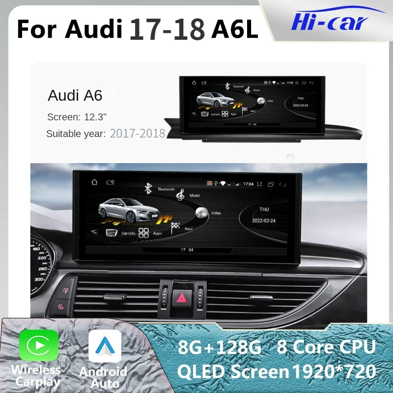 

HiCar Audi 12.3-inch Original Car Style Is Designed for Audi 17-18 A6L DSP Navigation Car Radio Wireless CarPlay Android Auto