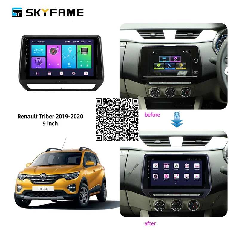 

Для Renault Triber 2019 2020 автомобильное радио стерео Android мультимедийная система gps-навигация, dvd-плеер
