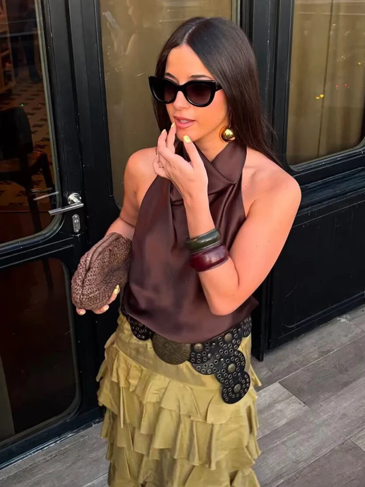 New Women's Sexy Backless Halter Tops Sleeveless Backless Tank Top Streetwear Party Off Shoulder Clubwear Fashion Ladies