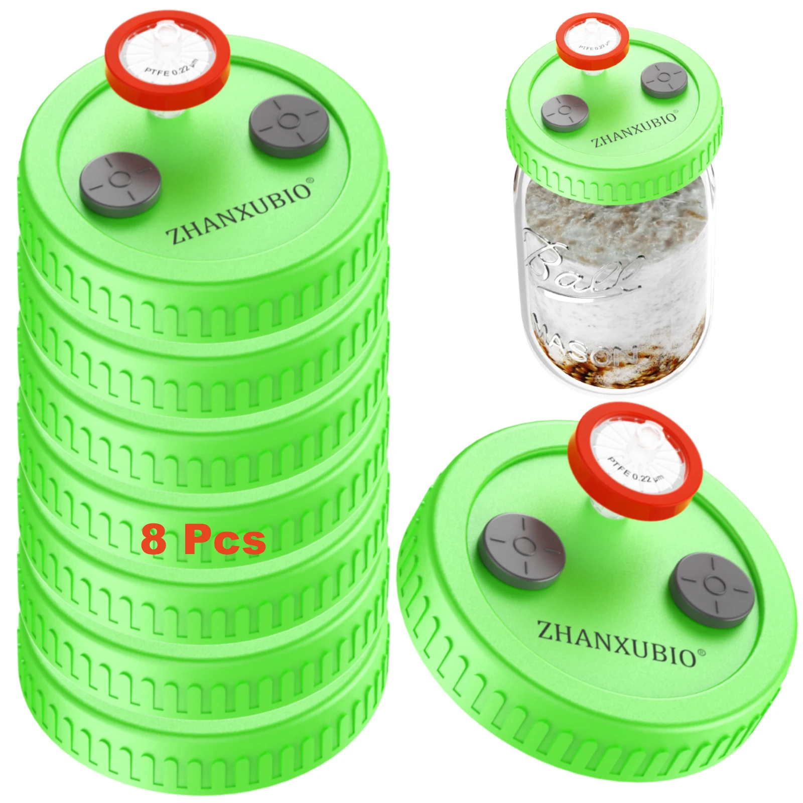 Liquid Culture Lid Wide Mouth 86mm Food Grade Cultivation Lid with PTFE Membrane & Self Healing Injection Ports For Mushroom