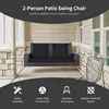 RELAX4LIFE Porch Swing 2-Seat Patio Rattan Wicker Porch Swings Outdoor W Two 7.9 Ft Solid Steel Chain Comfortable Back a 5
