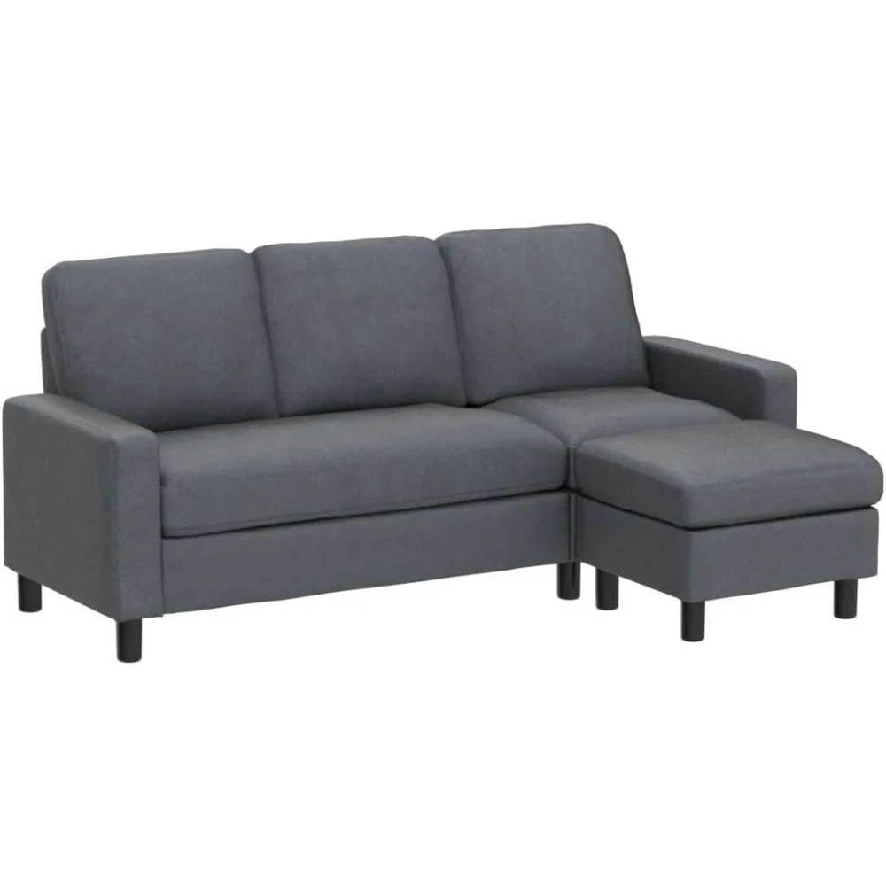 

Диван-трансформер, L-образный диван из льняной ткани, маленькие диваны с шезлонг для гостиной, секционный диван