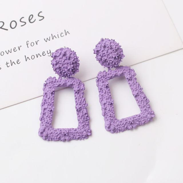 Vintage Hollow Geometric Statement Drop Earrings for Women ZA Jewelry Metal Brincos Fashion Jewelry Trendy Party Gift